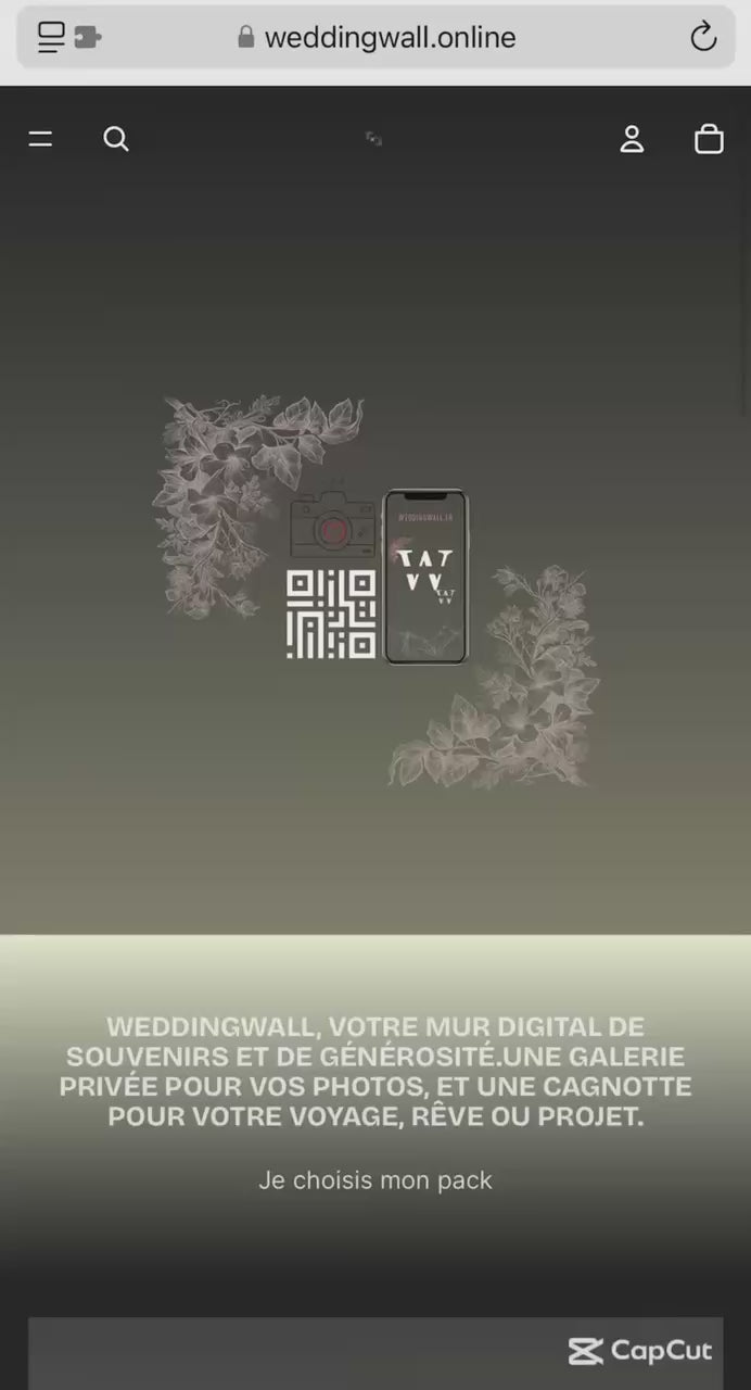 Pack Souvenir – Galerie + Cagnotte Mariés